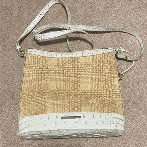Brahmin Tan and Cream Crossbody Bag